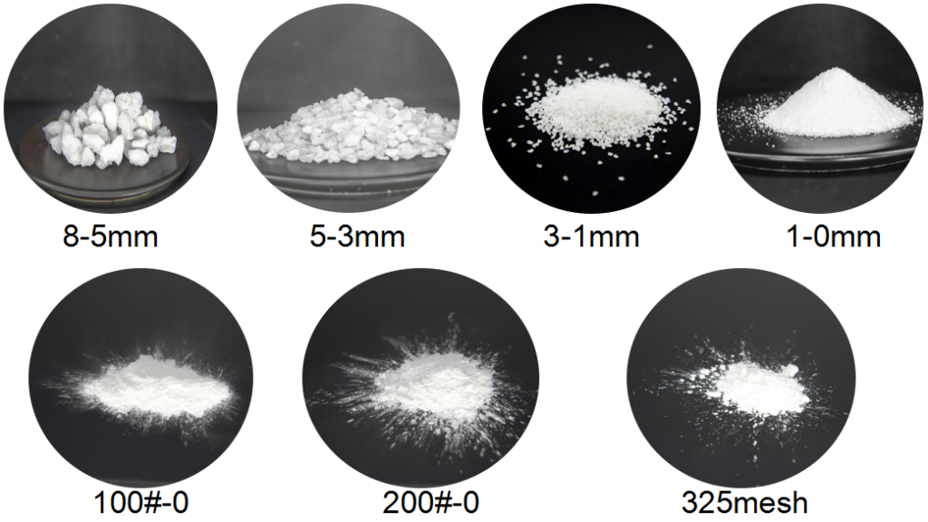 백색 융합 알루미나 0-1mm 1-3mm 3-5mm  -1-